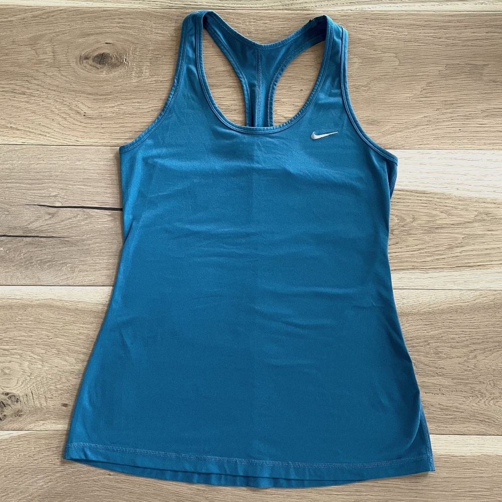 NIKE Racerback Athletic Tank Top Teal Blue NWOT